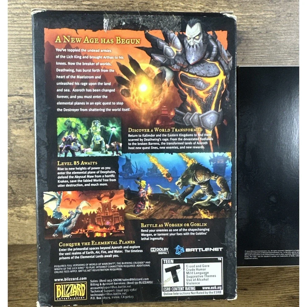 World Of Warcraft Cataclysm Pc Game dvd-rom Expansion Set Tested Fast Shipping